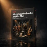 Adobe Creative Bundle 2025 Mac – Complete Creative Suite (Lifetime) software box and application icons