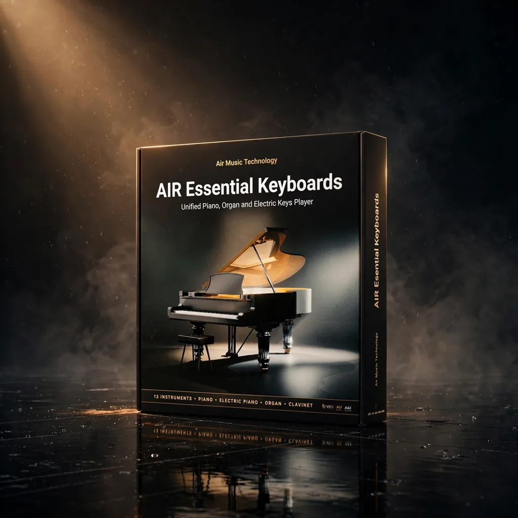 AIR-ESSENTIAL-KEYBOARDS AIR Essential Keyboards collection with 13 instruments including grand piano, Rhodes, Wurlitzer, Clavinet, tonewheel organ and harpsichord