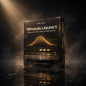 TBProAudio LAxLimit 5 for Windows & Mac | Professional True Peak Limiter — mastering limiter with LUFS metering software box