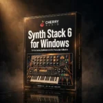 3D software box artwork for Synth Stack 6 (Windows Only) – Virtual Synth Collection, showing the six bundled synthesizers