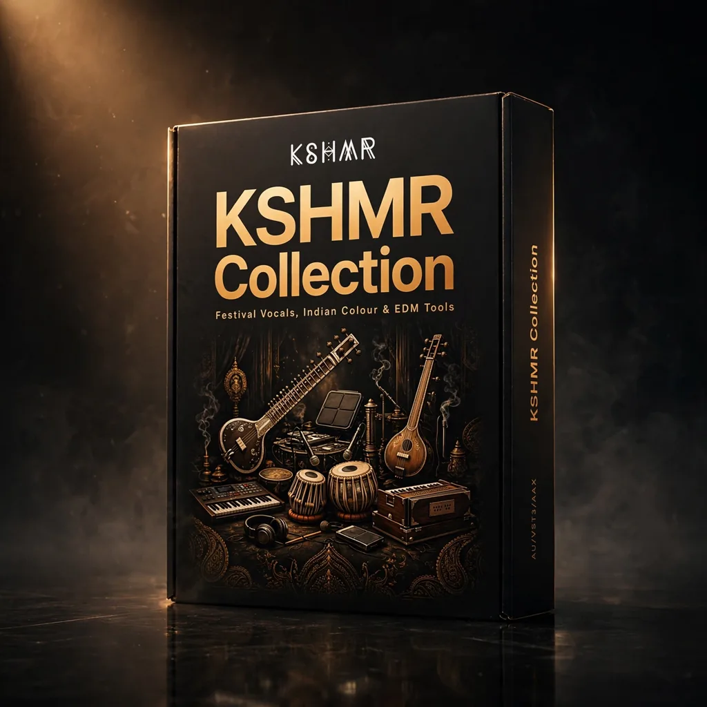 KSHM-OF KSHMR Bundle – Complete Collection of Premium Sounds, Vocals & Instruments artwork with festival and Indian elements