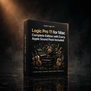 Logic Pro 11 for Mac with All Sound Packs – AI-Powered Music Production 3D software box artwork for the Mac DAW
