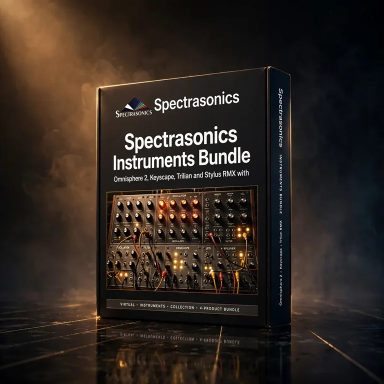 Spectrasonics Instruments Bundle with Omnisphere 2, Keyscape collector keyboards, Trilian bass and Stylus RMX interfaces