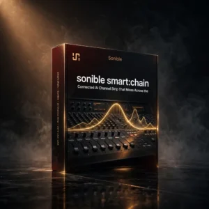 sonible smart:chain – Intelligent AI Mixing Channel Strip interface with connected processors, depth staging and session-wide levelling