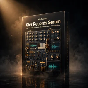 Xfer Records Serum wavetable synthesizer interface with editable wavetable editor, modulation matrix and effects rack
