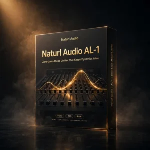Naturl Audio AL-1 low-latency musical limiter plugin with Optimizer, Window envelope control and LUFS metering